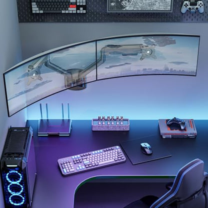 ARES WING 17-35 Inch Ultrawide Dual Monitor Wall Mount, Black - color: Black