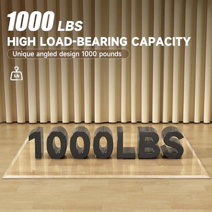 [Tempered Glass] 50“ x 44” Beveled Edge Glass Chair Mat with Polished Edge Clear Office Chair Mat, Glides Smoothly, Suitable for Carpet or Hardwood Floors - size: 50“x44”