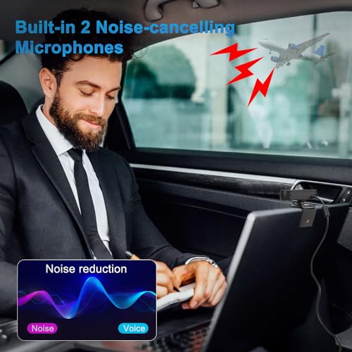 4K Webcam for PC, UHD Video Calling, PDAF AutoFocus, Dual Noise-Canceling Microphones, 70° FOV, 1080P@60FPS, Privacy Cover, USB Plug&Play, Works with Teams, Zoom, OBS, Skype