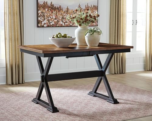 Signature Design by Ashley Farmhouse Counter Height Dining Table, Brown - style: Counter Table