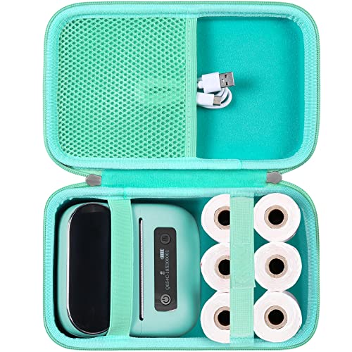 khanka Case for Phomemo M221/M220/M110/M110s Bluetooth Label Maker,Green | EVA Hard Shell, Mesh Pocket Accessory Storage, Impact Resistant Protection, Water Resistant Protection, Protective Case Only - color: Green