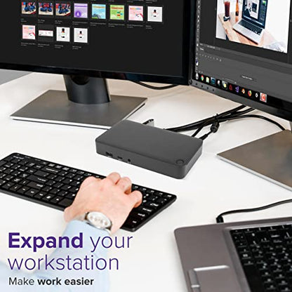 Targus Dual Monitor Universal USB-C DV4K DP Docking Station with 65W Power - Broad Compatibility with a Range of Hosts, Devices, Peripherals, Laptops, and Operating Systems (DOCK315USZ)