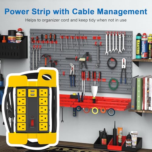 CCCEI Heavy Duty Power Strip with USB Ports, 10 Outlets. Black, 6FT. - color: Black, size: 6ft