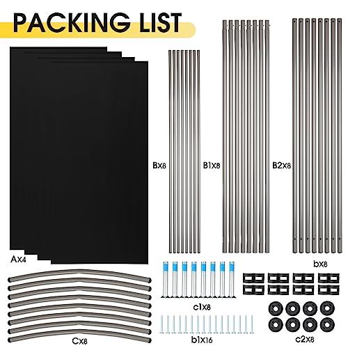 RANTILA 4 Panel Room Divider, 6 Ft Tall Folding Privacy Screen Room Dividers, Freestanding Room Partition Wall Dividers, 136''W x 20''D x 71''H, Black - color: Black, size: 34" - 4 Panel