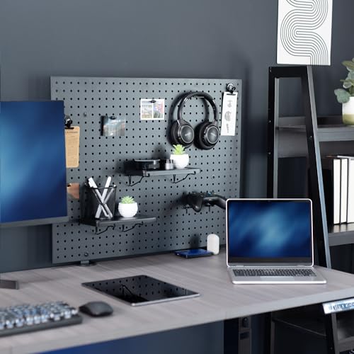 VIVO Black Clamp-on 30 x 24 inch Desk Pegboard, PP-DK30B-1 - color: Black, size: 30"