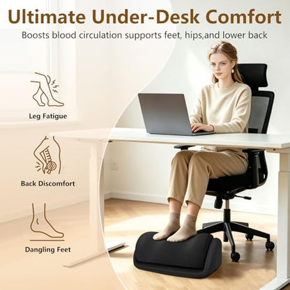 Foot Rest for Under Desk at Work, Adjustable Desk Foot Rest & Foot Stool for Office Work, Gaming Desk Accessories, Multi-Use Leg Rest Pillow for Couch, Bed Sleeping,Washable Cover