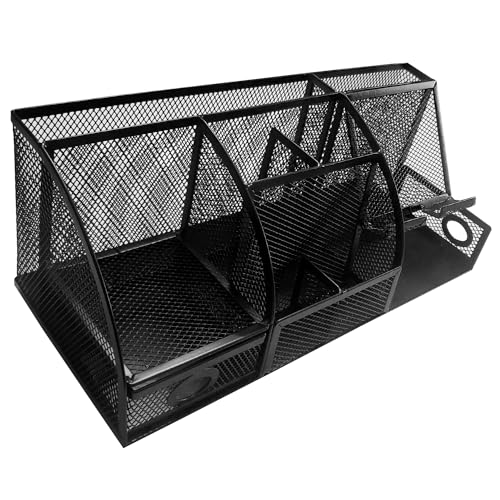 Mesh Desk Organizer Set Office Accessories - Desk Organization with multiple compartments for Desk Supplies, Desk Storage Organizer, Desktop Organizer with drawers, Desk Organizers and Accessories