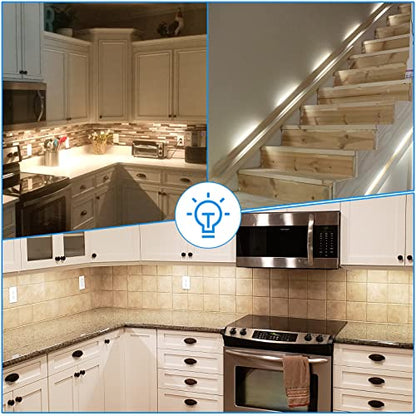 Litever Kitchen Under Cabinet LED Lighting Kit, Super Bright, 6 PCS 12 Inches Light Bars, Plug-in or Hardwire Power Adapter, 31W 2000 Lumen, for Cabinet Counter Shelf Workbench (Daylight White 5000K) - color: White Cable-Daylight White 5000K