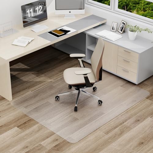 2mm Thicker Clear Office Chair Mat, 50"x 60" Desk Chair Mat for Hard Floors - color: Clear, size: 50"x60"