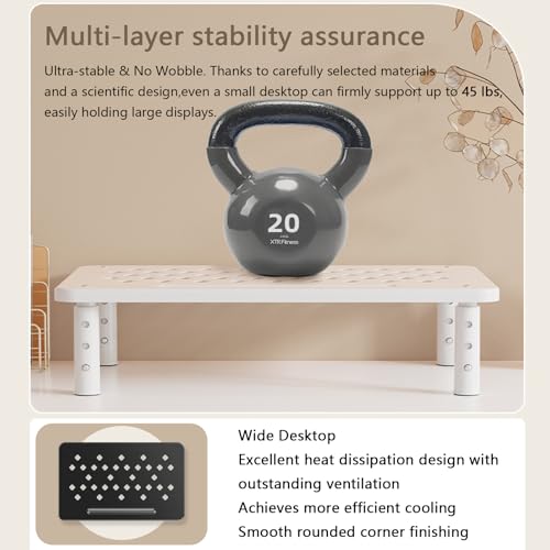 Monitor Stand Riser for Desk, 3 Height Adjustable (3.9/4.7/5.5 Inch) Heavy Duty Carbon Steel + PE Computer Stand, Ergonomic Laptop Riser, For PC Printer Dual Screens – 14.6 x 9.1 Inch Black - color: Black