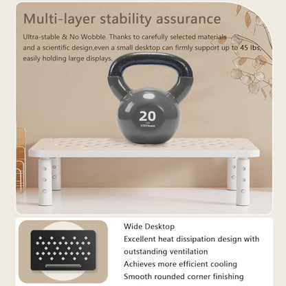 Monitor Stand Riser for Desk, 3 Height Adjustable (3.9/4.7/5.5 Inch) Heavy Duty Carbon Steel + PE Computer Stand, Ergonomic Laptop Riser, For PC Printer Dual Screens – 14.6 x 9.1 Inch Black - color: Black
