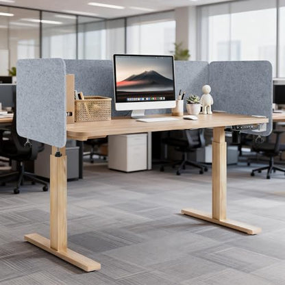 3-Pack Clamp-On Desk Dividers, 24 x 24 and 24 x 48 Inch, Light Gray - color: Light Gray, size: 24×24 (2) + 24×48 (1)