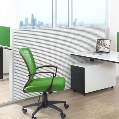 Furmax Office Chair Ergonomic Computer Desk Mesh Chair Mid Back Swivel Lumbar Support with Armrest (2, Green) - color: Green