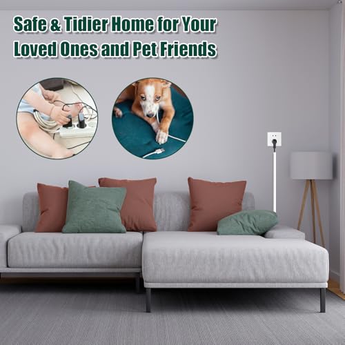 39" Cord Hider Raceway, Self-Adhesive Side Open Cords Hider Flexible Silicone White Cord Covers Wall-Organizer Cords Concealer Wall Babyproof Raceway for Wires Cable hiders Management Wall Mount TV