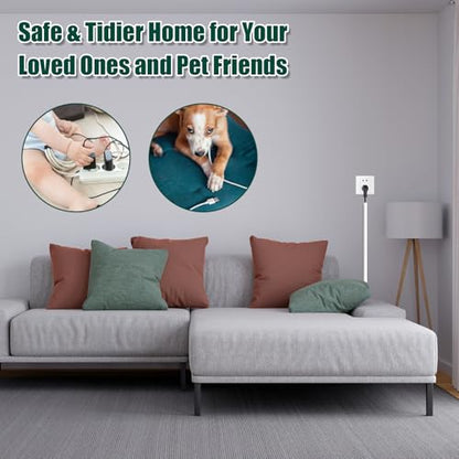 39" Cord Hider Raceway, Self-Adhesive Side Open Cords Hider Flexible Silicone White Cord Covers Wall-Organizer Cords Concealer Wall Babyproof Raceway for Wires Cable hiders Management Wall Mount TV