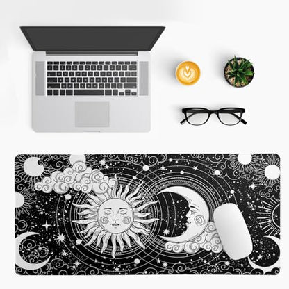 Magic Astrology Extended Big Mouse Pad Large, Gaming Mouse Pad Desk Pad,31.5x11.8 Inch Long Computer Keyboard Mouse Mat Black Mousepad with 3mm Non-Slip Base and Stitched Edge for Gaming and Office - color: Magic Astrology