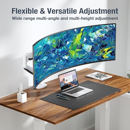 AVLT Single 17"-45" Monitor Arm Desk Mount Premium - White - color: White