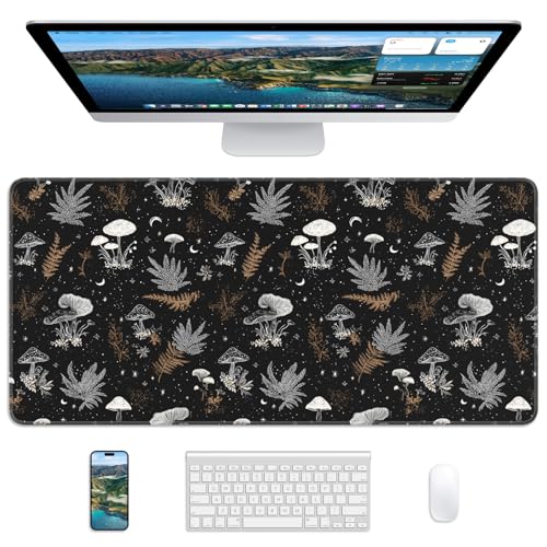 Mouse Pad 31.5x15.7in Large Desk Mat Non-Slip for Office - color: Black Art, size: 31.5" x 15.7"