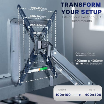 VIVO Black VESA TV Mount Adapter Plate for 32-55 in Screens, MOUNT-AD600B - size: 300mm extension