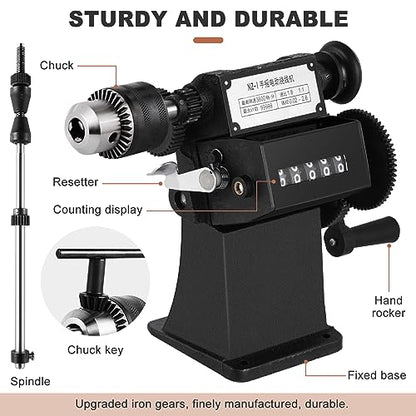 Manual Coil Winding Machine 1/16"- 1/2" Hand Coil Winder with Counter for Spirals, Motor Coil, Guitar Pickup Coils