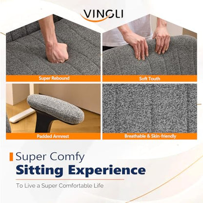VINGLI Criss Cross Chair with Adjustable Flip-Up Arms,Cross Legged Chair with Wheels, Extra Wide Office Chair,Cozy Desk Chair for Home Office, Vanity, Apartment,Chenille Velvet,Grey - color: Grey