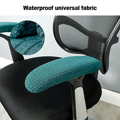 Kakalote Stretchable Office Chair Armrest Covers, 1Pairs Removable Arm Rest Slipcovers Elastic Arm Covers Protectors for Office, Desk, Gaming Chairs(Dark Green-No Padding) - color: Dark Green
