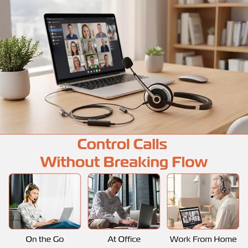 Spracht USB Wired Headphones for Work, WorkIT! Single Ear Computer Headset with Microphone, USB A & USB C Head Sets, Comfortable Wired Headphones with Microphone for Work, Online, Office - style: Single Ear
