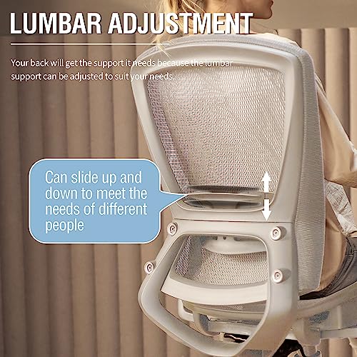 ELABEST Mesh Office Chair,Ergonomic Computer Desk Chair,Sturdy Task Chair- Adjustable Lumbar Support & Armrests,Tilt Function,Comfort Wide Seat,Swivel Home Office Chair (Grey Frame Grey Mesh) - color: Grey Frame Grey Mesh