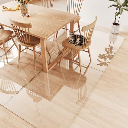 Tempered Glass Chair Mat for Carpet 60"x40", Floor Protector | Ultra Clear Office Chair Mat for Hardwood Floors & Carpets, Heavy Duty 0.2" Scratch-Resistant Surface with Non-Slip Pads - size: 60"x40"