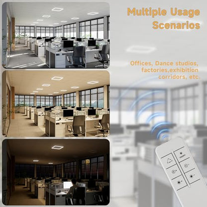 Flat Panel Light 2x2 Ft 6 Pack Led Frame Panel, Border Glow Light 3CCT Adjustable Suitable for Offices, Shops, Bathrooms etc with Integrated Ceilings (6 PCS) - size: 6 PCS