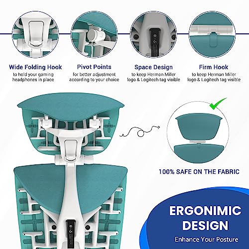 OFFICE LOGIX SHOP Embody Headrest Compatible with Herman Miller Embody Chair (Galaxy Fabric/White Frame) - color: Galaxy Fabric/White Frame
