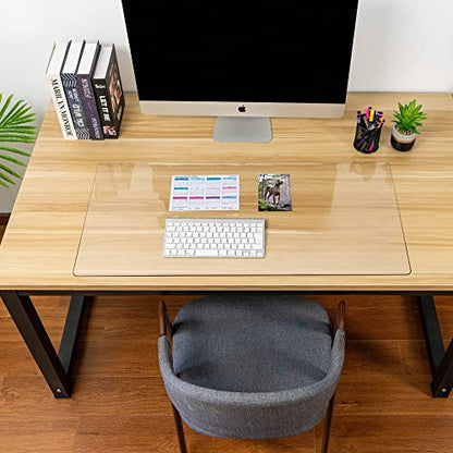 Awnour Clear Desk Mat on top of desks - 36 x 17 inches - Clear Transparent Plastic Desk Protector - Desk Writing Mat for Office and Home