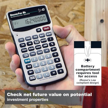 Calculated Industries 3415 Qualifier Plus IIIx Advanced Real Estate Mortgage Finance Calculator | Simple Operation | Buyer Pre-Qualifying | Solves Payments, Amortization, ARMs, Combos, FHA, VA, More | Advanced Mortgage Finance, Simple Operation, Buyer Pre