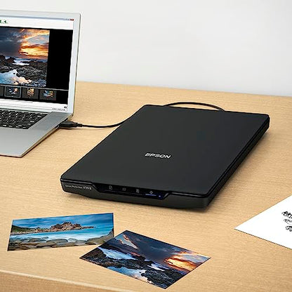 Epson Perfection V39 II Flatbed Photo Scanner 4800 dpi Optical Resolution | 4800 dpi Optical Resolution Image Scanning High-Rise Removable Lid Scan to Cloud and USB Power Black - style: Perfection V39 II