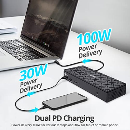 SIIG DisplayLink USB-C Dock, Quad 4K60Hz, 100W PD, 2.5GbE, JU-DK0Q11-S1 - style: Quad 4K Display