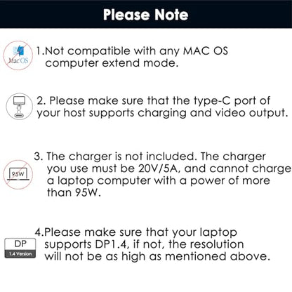 USB C to Dual HDMI Adapter, WAVLINK Dual Monitor Splitter, Dual 4K@60Hz HDMI, 95W PD, Compatible with Dell XPS/HP/Lenovo/Surface/Type C Laptop/Windows System Only