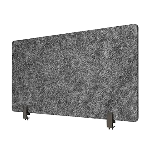 Stand Up Desk Store ReFocus Raw Clamp-On Acoustic Desk Divider Mounted Privacy Panel to Reduce Noise and Visual Distractions (Anthracite Gray, 47.25" x 16") - color: Anthracite Gray, size: 48" X 16"