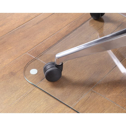 Lorell Tempered Glass Chairmat, 48" Width x 60" Depth x 0.25" Thickness, Clear, 1 Each - size: 48" x 60"