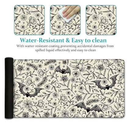 LIMKRIAN Bat Mouse Pad, Large Gaming Desk Mat, 31.5 x 11.8 in Gothic Decor - color: Bat