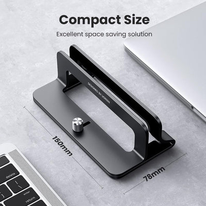 UGREEN Vertical Laptop Stand Holder for Desk Compatible with MacBook Pro, MacBook Air Stand Vertical Aluminum Adjustable for Up to 17.3 Inch Gaming Laptop, Black | Laptop Stand Aluminum PC Holder Compatible with MacBook MateBook Chromebook Surface Dell HP