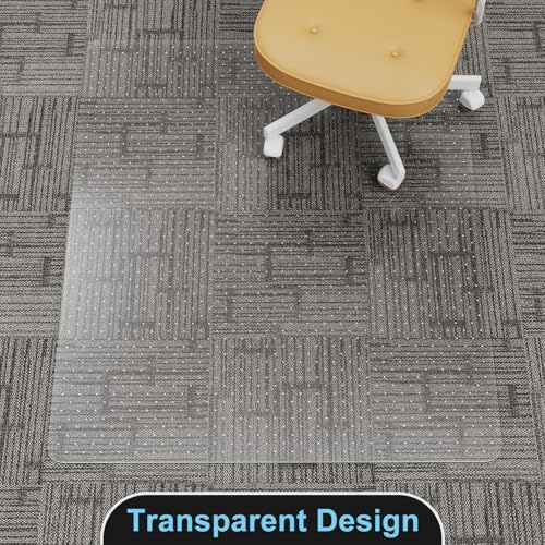 Office Chair Mat for Carpet, 2 Pack, 40" x 48" Heavy Duty PET Desk Chair Mat with Studs, Easy Glide Clear Carpet Protector for Rolling Chairs Home Office, Shipped Flat No Curling - size: 40"x 48" 2pack (for Carpet)