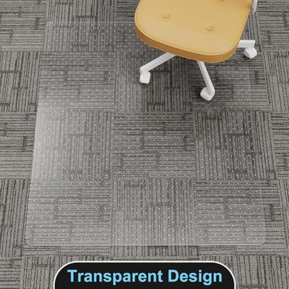 Office Chair Mat for Carpet, 2 Pack, 40" x 48" Heavy Duty PET Desk Chair Mat with Studs, Easy Glide Clear Carpet Protector for Rolling Chairs Home Office, Shipped Flat No Curling - size: 40"x 48" 2pack (for Carpet)