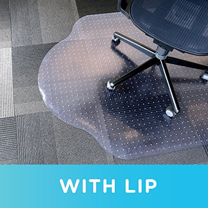 Evolve 33" x 44" Clear Office Chair Mat with Rounded Corners for Low Pile Carpets, Made in The USA, C5B5003G - size: 33" x 44"