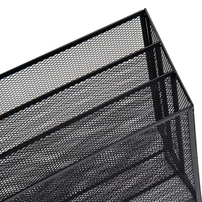 Mind Reader Metal Mesh File Organizer, Black | 3-Tier | Desktop | Modern Style | Pack of 4 - size: Single (Pack of 4)