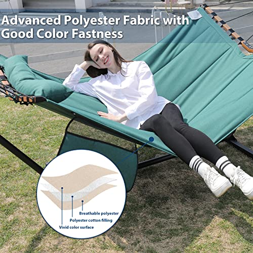 TegerDeger 12FT 2 Person Hammock with V Shaped Spreader Bar -Lake Blue - color: Lake Blue