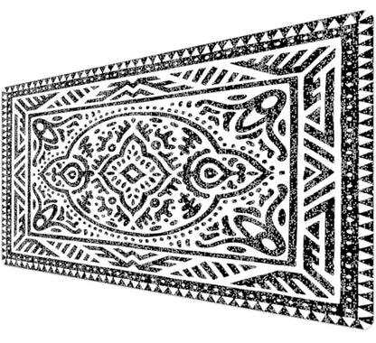 French KOKO Desk Mat, Large Desk Pad Large Mouse Pad Cute Desk Accessories Home Office Essentials XL Desk Mat Desk Pad Keyboard Mouse Desk Pads Computer Cute Women Girls (Black White Rug, 36" x 16.5") - color: Black White Rug, size: 16.5" x 36"