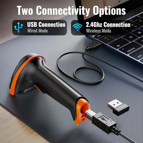 Tera Barcode Scanner 2D Wireless with Stand: Battery Indicator, D5100-Z - color: 2D with stand