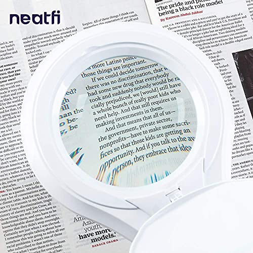 Neatfi LED Magnifying Lamp, 1200 Lumens, 5-Inch 5-Diopter Lens (White) - color: White, size: 5-Diopter