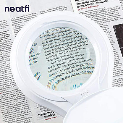 Neatfi LED Magnifying Lamp, 1200 Lumens, 5-Inch 5-Diopter Lens (White) - color: White, size: 5-Diopter