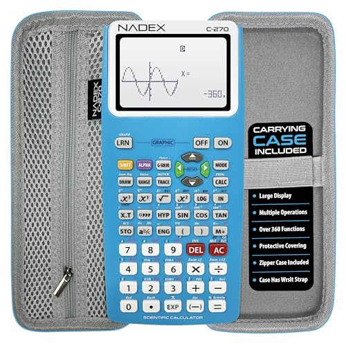 Scientific Calculator with Graphing, Includes Carrying Case, for College and High School Students, Calculus, Algebra, Geometry, Trigonometry, Statistics, Physics, Chemistry, Blue - color: Blue